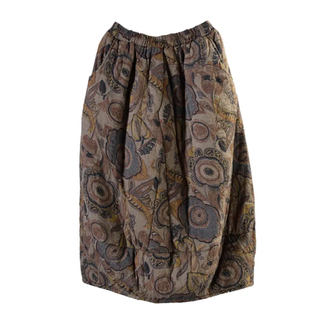 Этническая длинная юбка макси в готическом стиле с цветочным принтом в стиле Mori Girl, женская теплая Плотная юбка в стиле хиппи, Женская уникальная юбка в стиле хиппи, новинка, Saia
