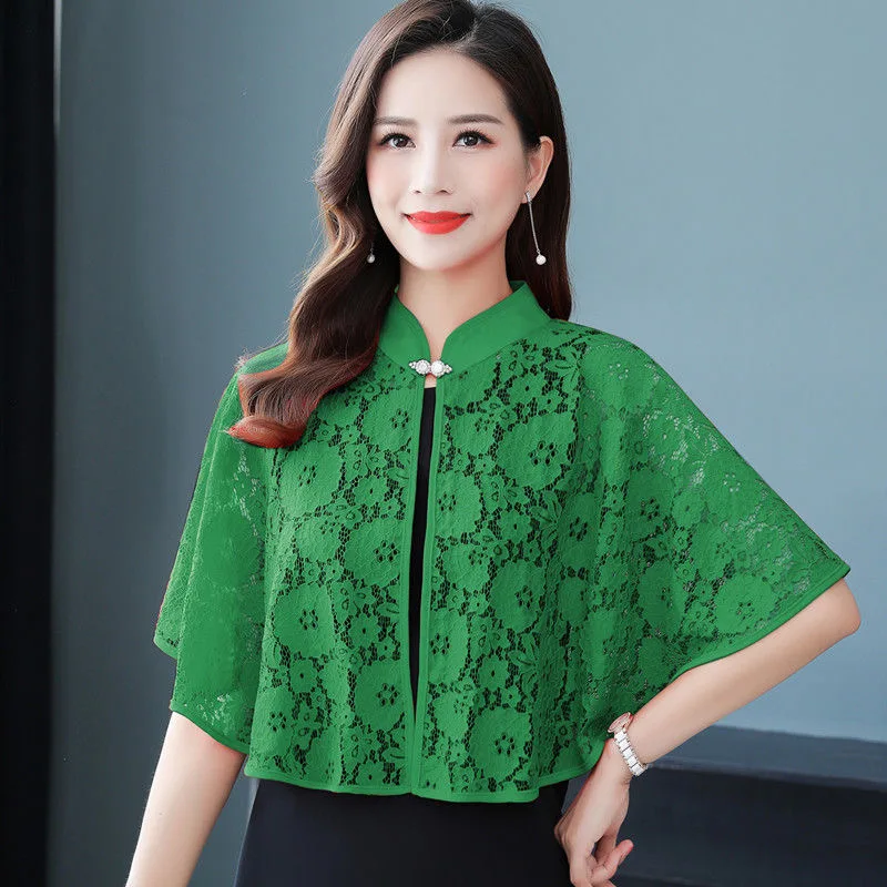 Women summer white Black Red Green Shrug Bolero Lace Bridal Cape Jacket Elegant Wraps Beach Shawl Bridal Bolero