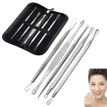

5 Pcs Blackhead Pimple Blemish Comedone Acne Extractor Remover Tool Set Kit Never try to pick or squeeze spots as it bruises