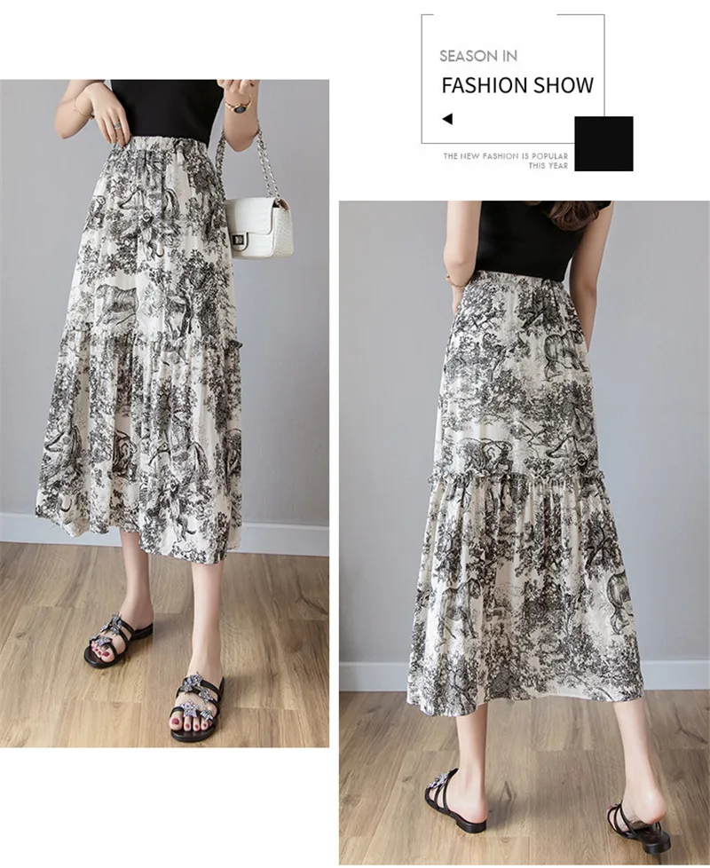Винтажная Длинная летняя женская подиумная Роскошная плиссированная юбка с животным принтом и высокой талией, дизайнерские вечерние юбки макси, Пляжная Бохо A278
