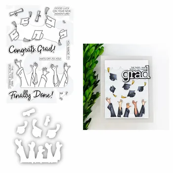 

2020 3D New Arrival Metal Cutting Dies and Clear Stamps Scrapbooking For Paper Making Graduation Embossing Frame Card Craft Set