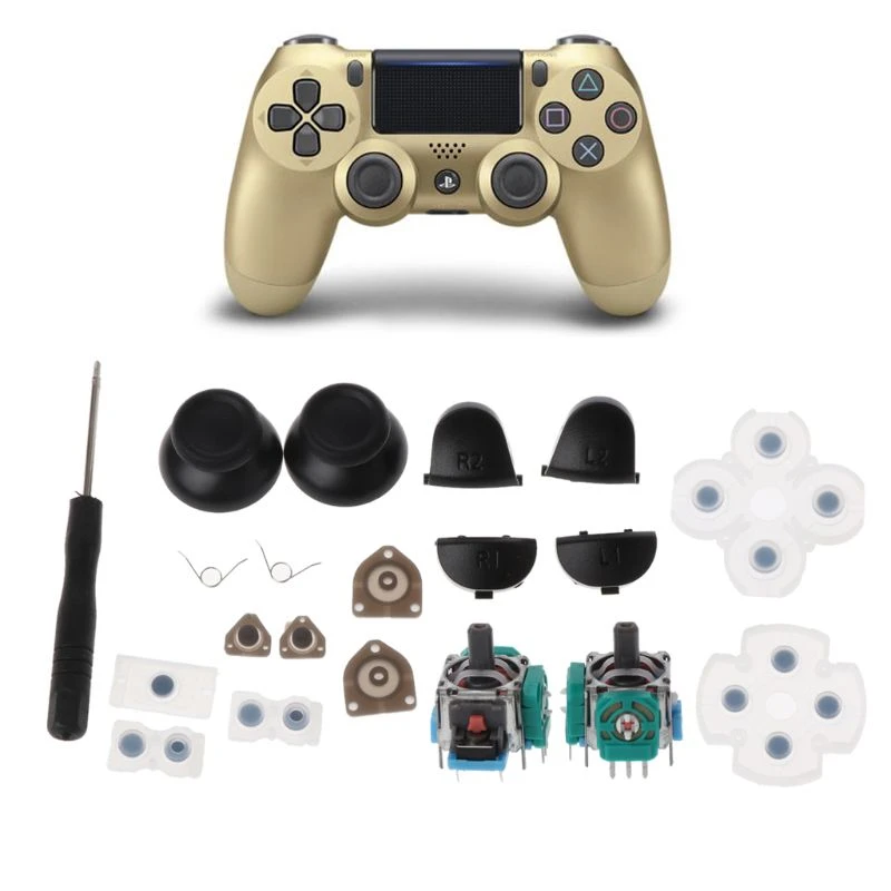 Botones de disparo para Dualshock 4 PS4 PRO, piezas de reparación de botones de controlador Delgado, goma conductora, Thumb Sticks, L1, R1, L2, R2|Accesorios y piezas de reemplazo| - AliExpress