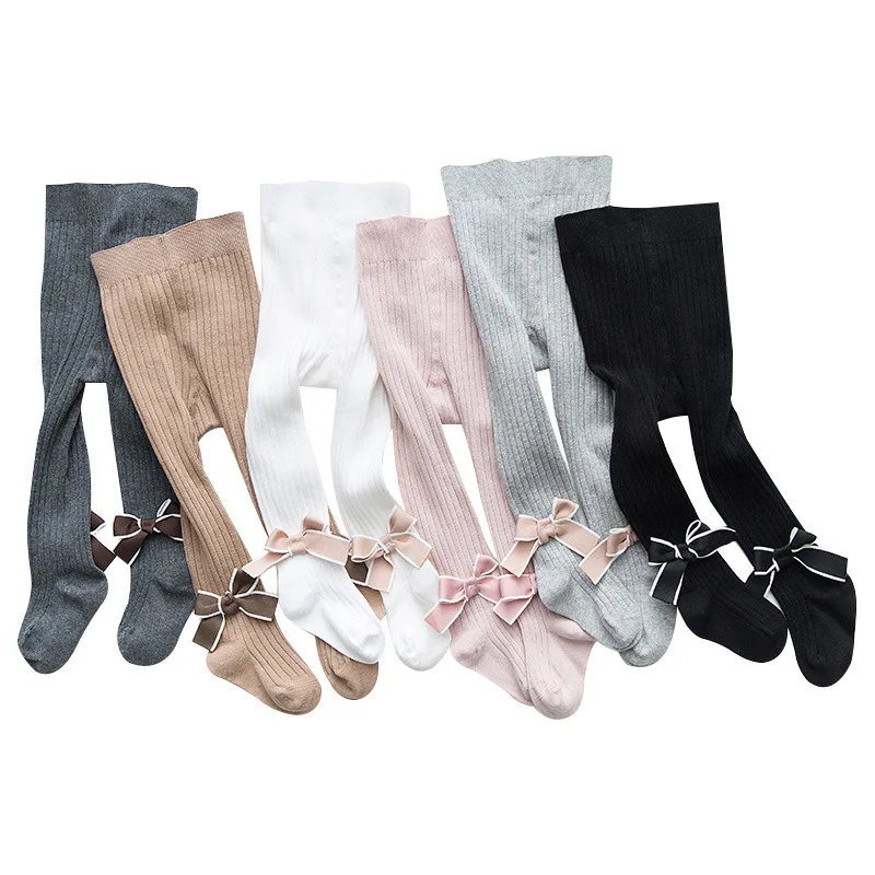 

2020 New bowknot children's pantyhose girls' socks baby girls' bottoming socks children's pantyhose
