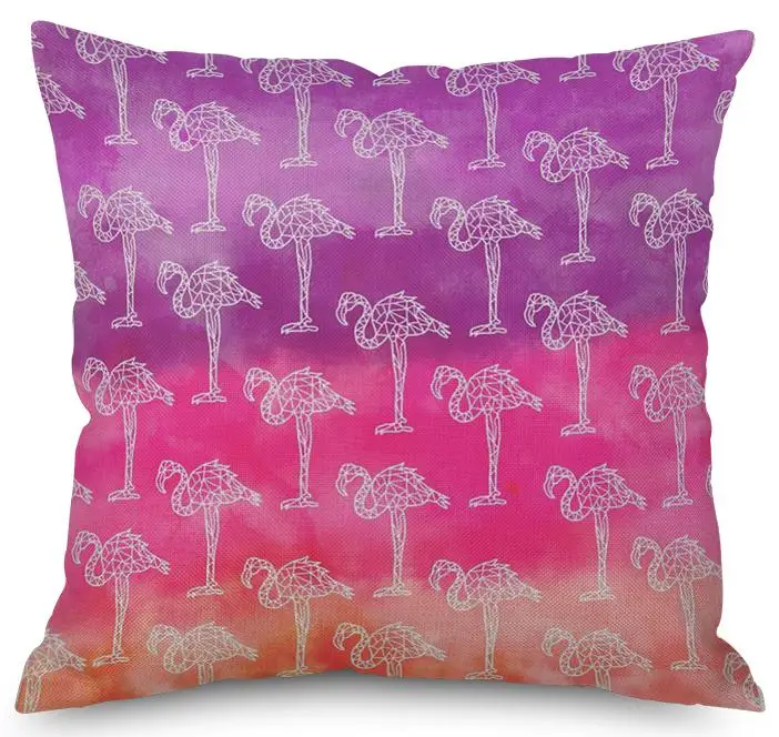 Folk Style Pink Geometric Pillow Nordic Deer Head Cat Mandala Flower Cushion Square Flamingo Elephant Pattern For Home Decor - Цвет: A11
