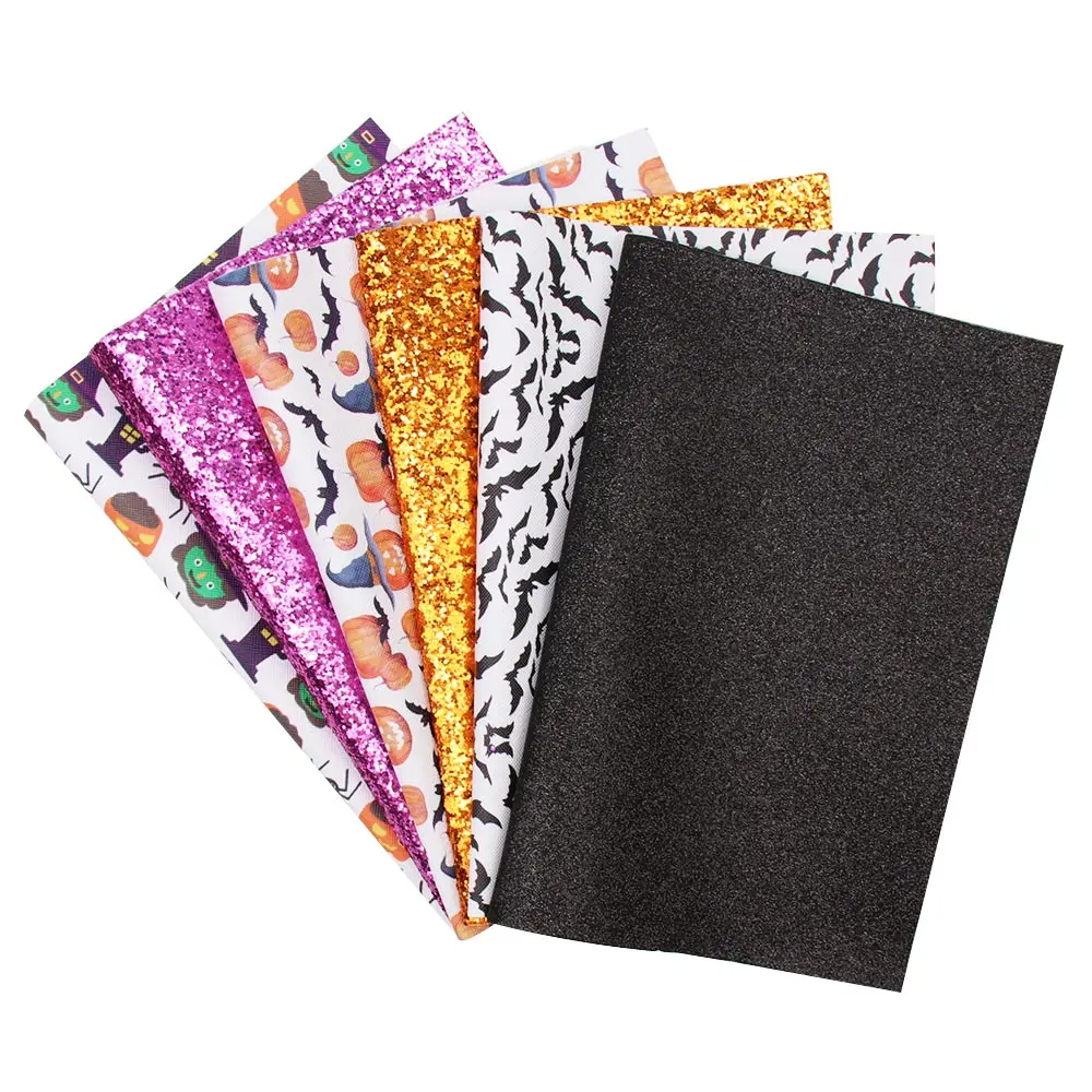 6pcs Xugar 6 шт./компл. 22*30 см, наряды для Хэллоуина, синтетическая кожа листы с Искусственная кожа для Сделай Сам DIY бигуди для волос луки аксессуары сумки ручной работы - Цвет: 6pcs