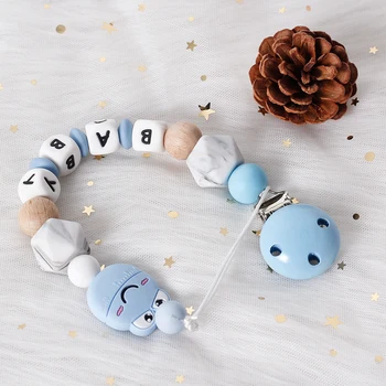 

Custom Baby Name Pacifier Personalize Silicone Beads Binky Clip Pacifier Chain Chew Baby Teether Toys Dummy Clip Nipple Holder