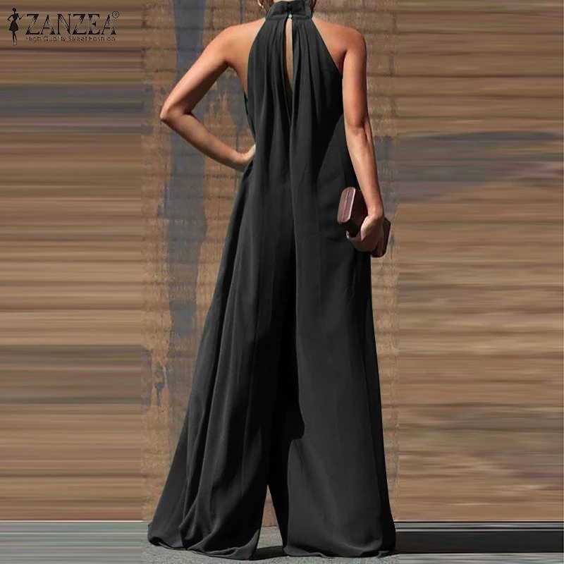 sleeveless wide leg jumpsuit