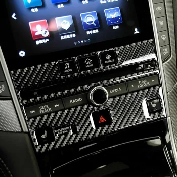 

Car CD Panel Trim Inner Carbon Fiber Black Cover For Infiniti Q50 Q60 2014-2019
