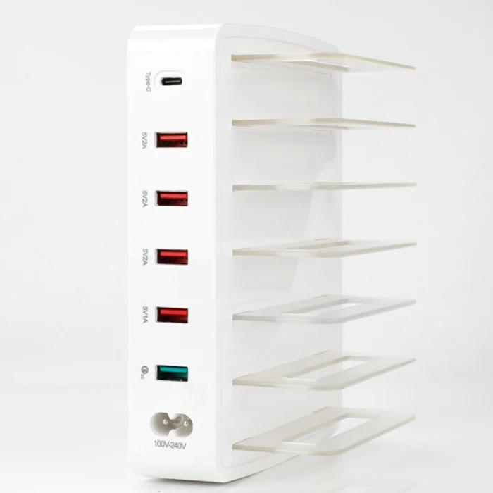 6 портов+ QC3.0+ type-C USB зарядное устройство док-станция с держателем для смартфона планшета ПК LHB99
