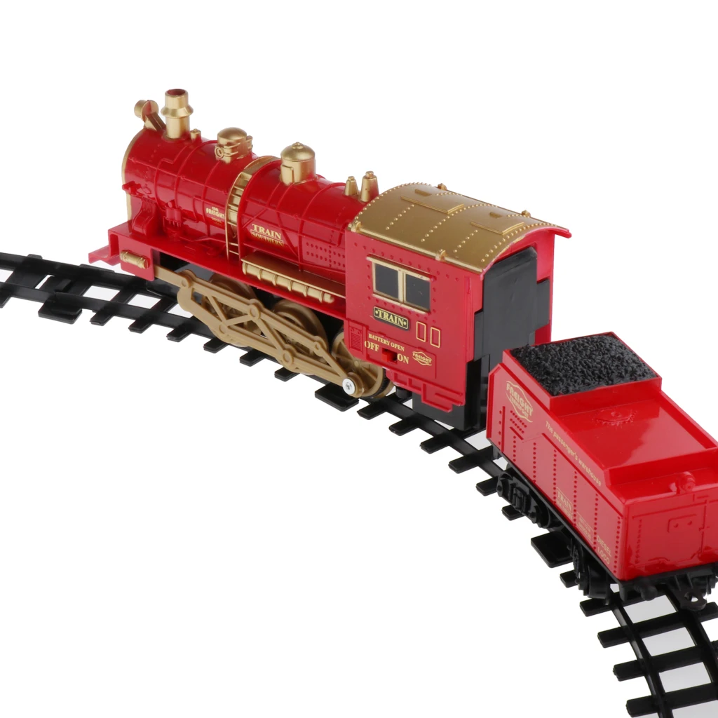 Паровозик железнодорожный поезд игрушечный набор светильник и звук подарок на