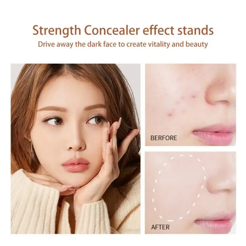 3 Colors Liquid Concealer High Covering  Moisturizing Oil Control Foundation Invisible Pores Dark Circles Freckle Face Makeup