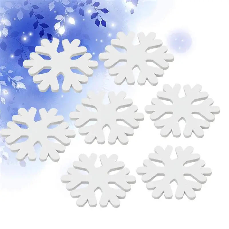 100 шт белый деревянный Снежный хлопья орнамент мини снежинка ремесла для новогодней рождественской вечеринки украшения Рождественские DIY подарки A2