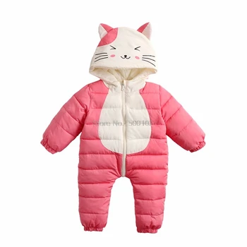 

2019 Newborn 6-18M Winter Baby Rompers Baby Girl Boy Clothes Kids Cartoon Romper Toddler Jumpsuit Warm Newborn Infant Romper