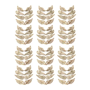 

50pcs Wood Chip Fashion Chic Creative Angel Wings Wood Slices Wooden Craft
