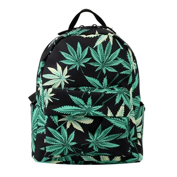 

Mini Backpack 3D Printed Green Hemp Fashion Waterproof Backpack Women Shopping Bag For Teenage Girls