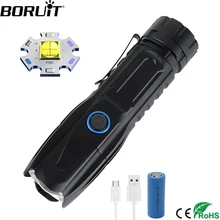 BORUiT W69 светодиодный тактический фонарь супер яркий XHP90 перезаряжаемый фонарь с зумом power Bank 26650 фонарь для кемпинга и охоты