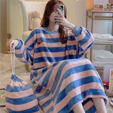 Зимняя фланелевая ночная рубашка сетчатая красная ночная рубашка m-XL