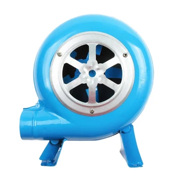 

80W Outdoor Barbecue Iron Gear Hand Crank Blower Hand Fan Manual Fire Blower Popcorn Fan Blue