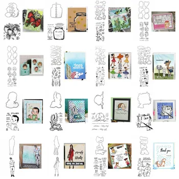 

Baby Boys Girls Yoga Girl Mailbox Strawberries Clear Stamps and Coordinating Die for for DIY Scrapbooking Embossing Cards Craft