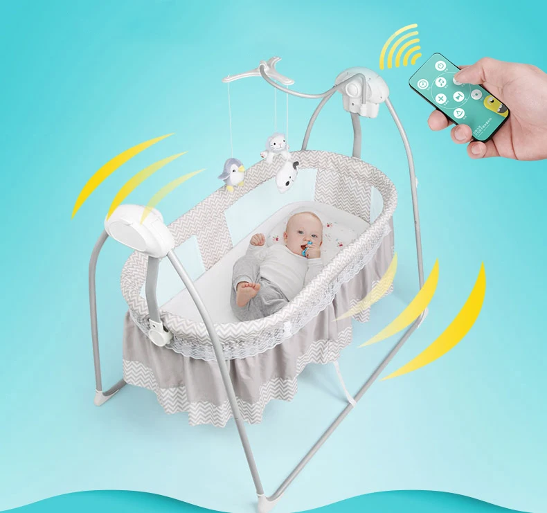 Berceau électrique panier de couchage berceau balançoire lit 0-36 mois bébé Intelligent sommeil secouer lit dormir bébé à bascule Youjiuyu Store