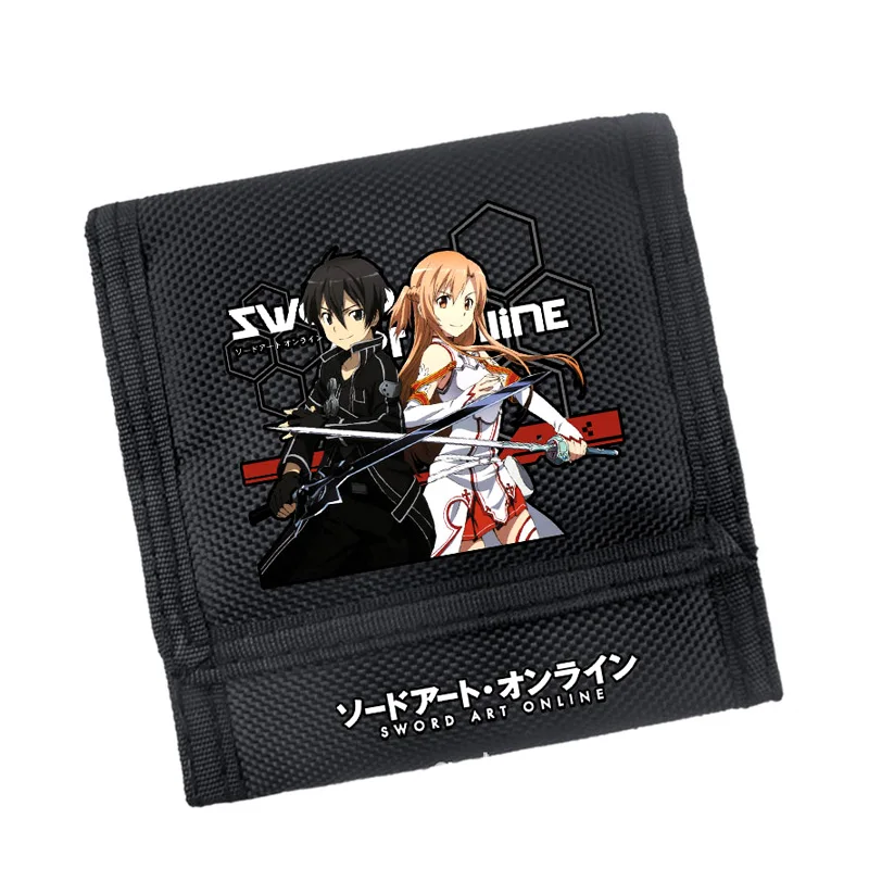 Sword Art Online Wallet Collection Kirigaya Kazuto Yuuki Asuna Pattern Short Black Purse (4)
