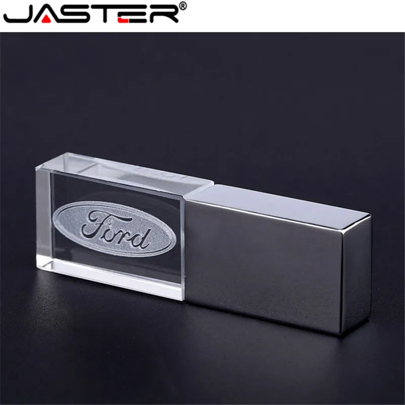 JASTER Ford kristal+ metalen USB флеш-накопитель 4 ГБ 8 ГБ 16 ГБ 32 ГБ 64 ГБ 128 Гб внешний Opslag карта памяти u диск