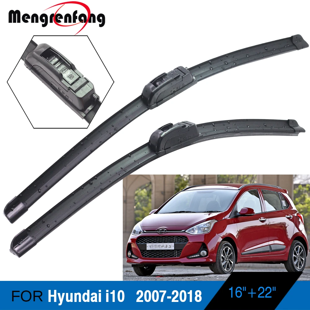 For Hyundai I10 Hatchback Car Soft Rubber Wiper Blade Frameless Front Windscreen Wiper Blades J Hook Arms 2007 2018 Windscreen Wipers Aliexpress