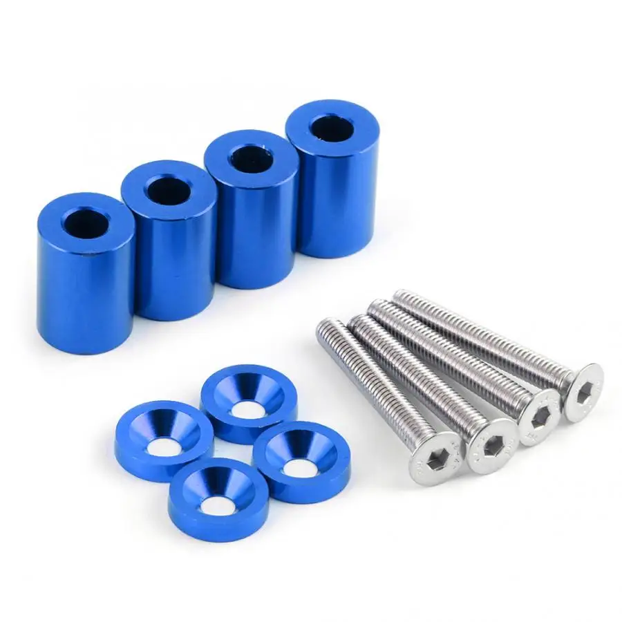 Hood Vents Aluminum Alloy Bonnet Raisers Hood Vent Spacers Screws Kit Modified Parts For Racing Hood Raisers Car Accessories