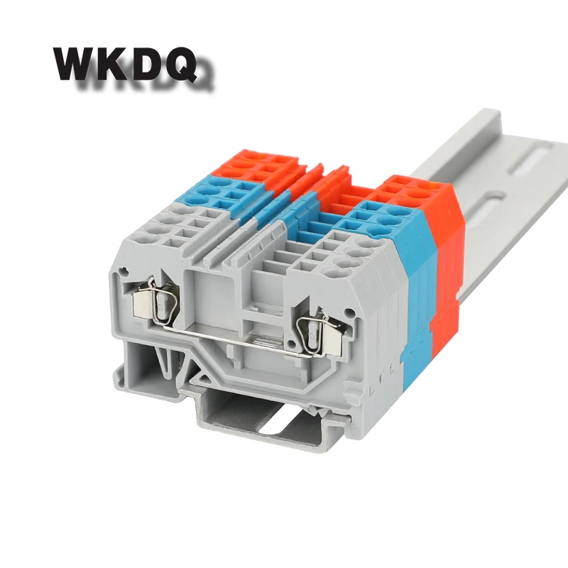 

280-901 Wire Conductor Din Rail Terminal Blocks 2 Conductors Feed Through Spring Cage Push in Connection Connectors 10 pcs
