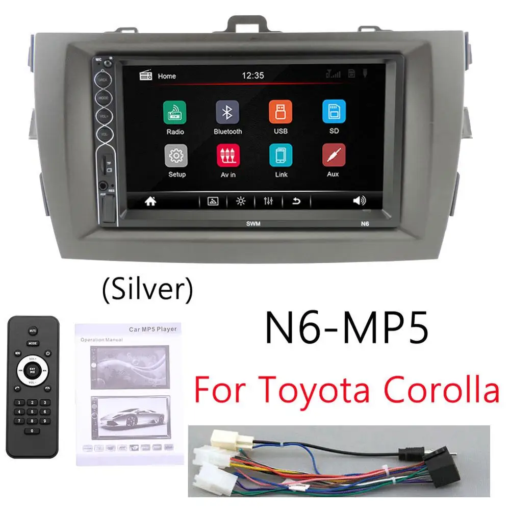 Silver-N6MP5- Автомобильный Радио Android 8,1 мультимедийный плеер для Toyota Corolla E140/150 2006 2007 2008 2009 2010 2011 2012 2013 wifi gps навигация - Цвет: Silver-N6MP5-