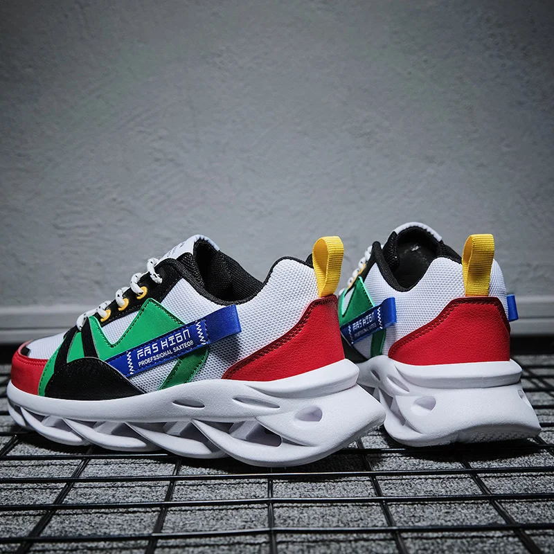 Men's running shoes mesh breathable sports shoes lace non-slip wear-resistant jogging shoes fitness training student shoes