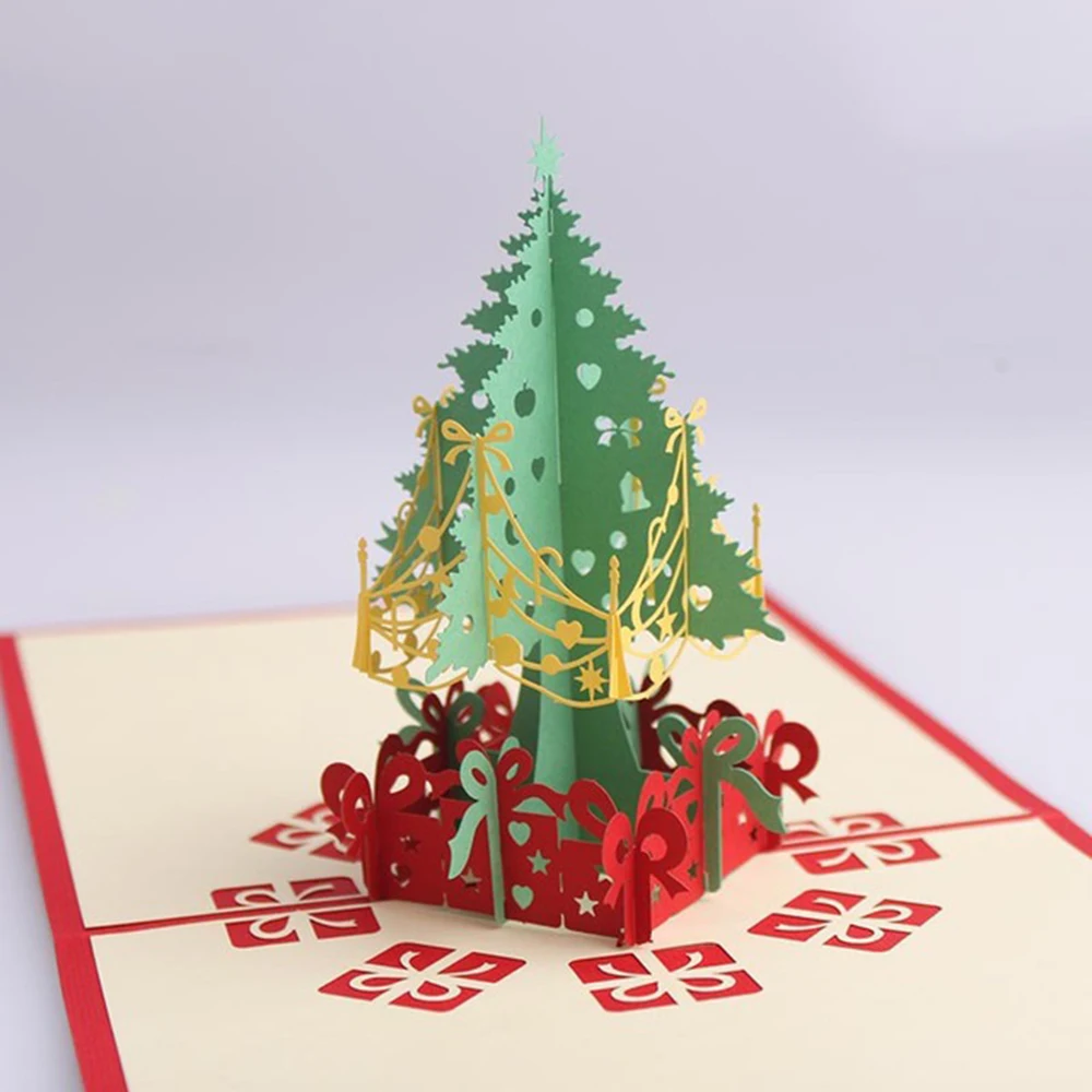 3D Рождественская елка открытка ручной работы открытка лучший подарок Волшебная карта домашние рукодельные украшения