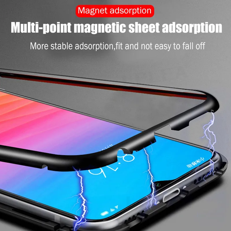 Магнитный металлический адсорбционный чехол для телефона Xiaomi Redmi Mi 9 Lite 9T Pro 9 SE Задняя стеклянная крышка для Xiaomi Mi A3 Lite CC9E Fashion