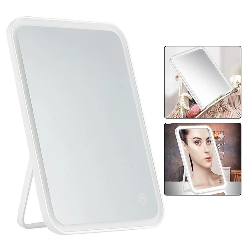 Makeup Mirror 3 Color Lighting Smart Press Adjustable Wall-Mounted |