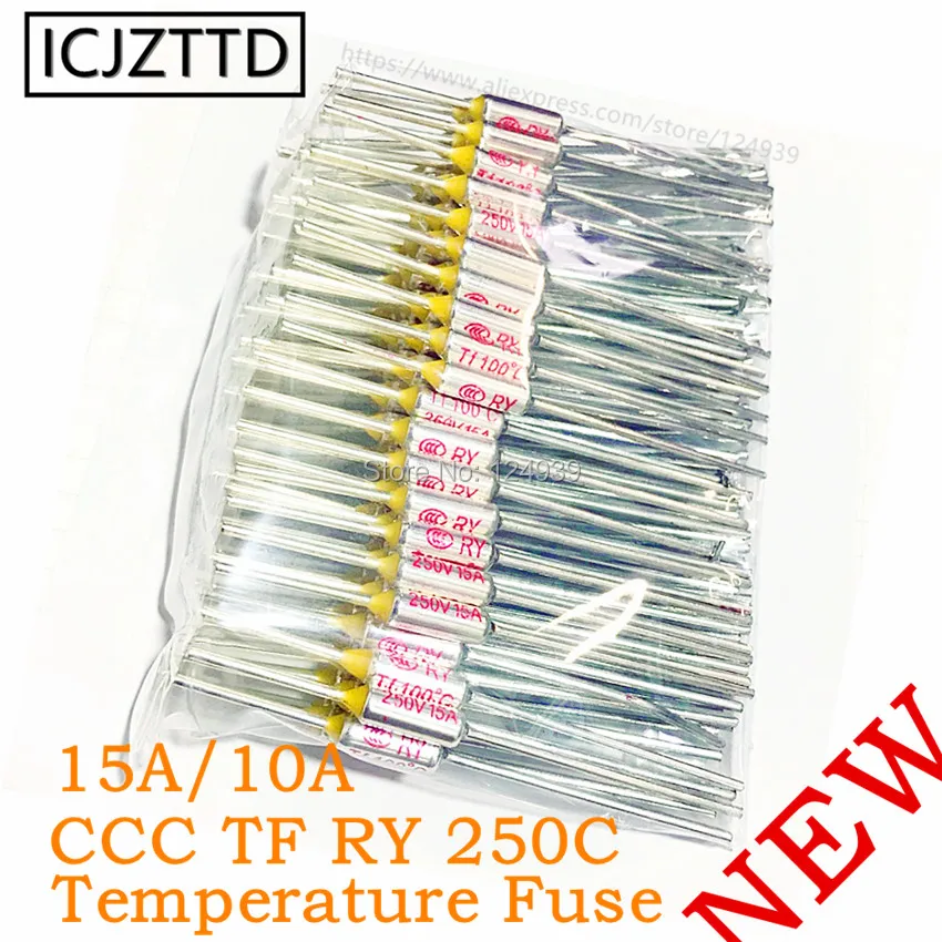 5Pcs RY TF 121 Celsius Grad Thermische Sicherung AC 250V 10A Grün