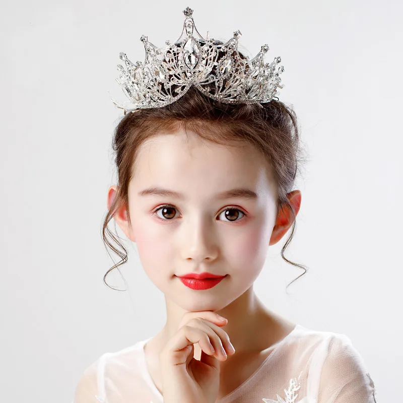 Hair Headdress Children Crown Tiara Princess Girls Crystal Birthday Catwalk Hair Accessories