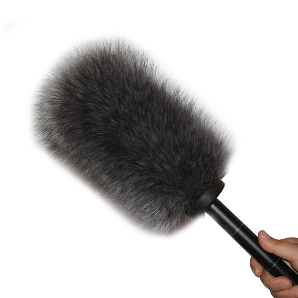 

Reusable Interview Portable Detachable Windshield Universal Outdoor Stage Reporter Microphone Cover Artificial Fur Wireless