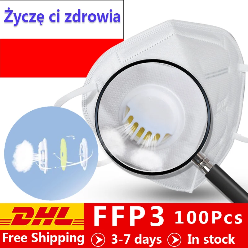 

5 Layer KN95 maseczki chirurgiczne Anti Flu Infection KN95 Mask valve Respirator KF94 FFP3 N95 maska Safety Protective PM2.5 DHL