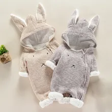 Повседневный комбинезон с капюшоном и объемными ушками для новорожденных мальчиков и девочек, комплекты детской одежды, Aug5