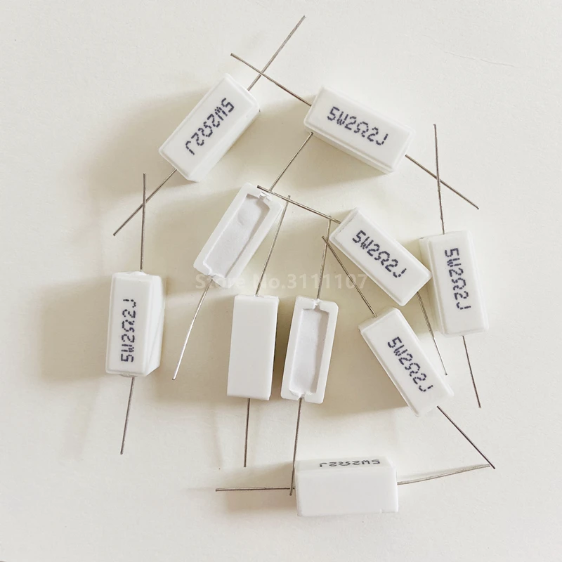 5W 2.2 Ohm 2.2R 2R2 Resistance Ceramic Cement Resistor 5% Error 10PCS/LOT