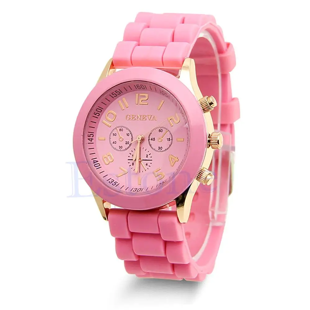 Unisex Ladies Boys Girls Geneva Silicone Jelly Quartz Wrist Watch