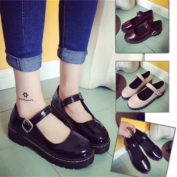 

cosplay Lovelive Japanese Ram remStudent Lolita Shoes College Girl Shoes Jk Commuter Uniform Shoes Pu Leather Shoes