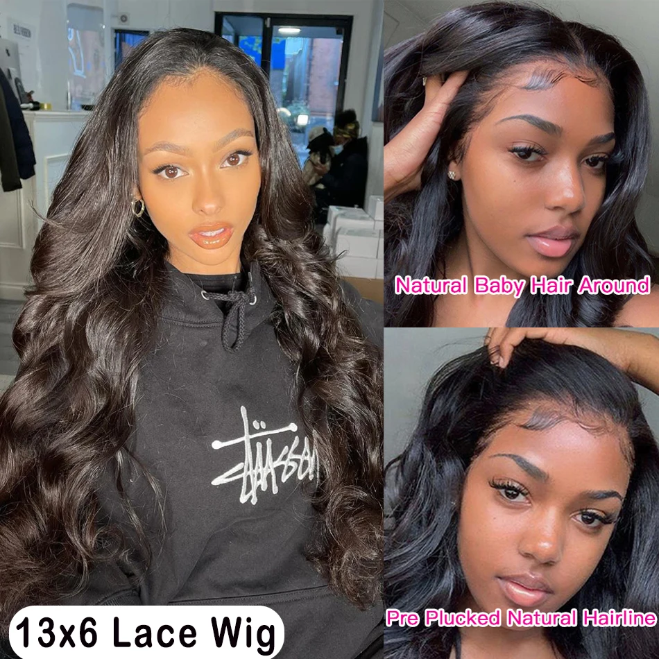 HD Transparent Body Wave Lace Front Human Hair Wigs For Black Women 4x4 13x4 Lace Frontal Closure Wig Pre Plucked With Baby Hair