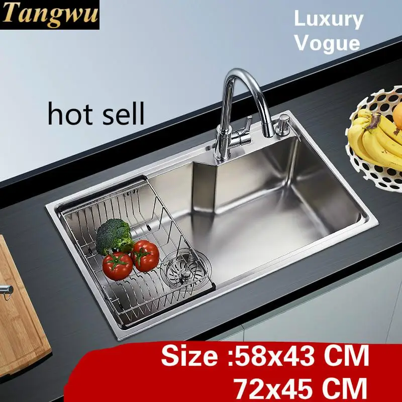 Free Shipping Apartment Big Kitchen Single Trough Sink Luxury Wash