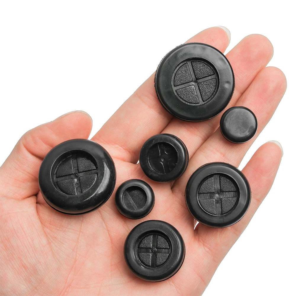 Grommet Protective coil Double-sided Black Rubber Firewall Hole Plug Retaining Ring Parts Car Electrical Wire Gasket Kit 50pcs