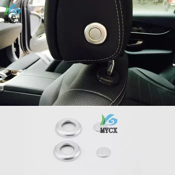 

Chrome For Mercedes Benz A C Class GLC ML GL GLE Interior Moulding Trim Headrest Lap Adjust Cover Car Styling Accessories 4PCS
