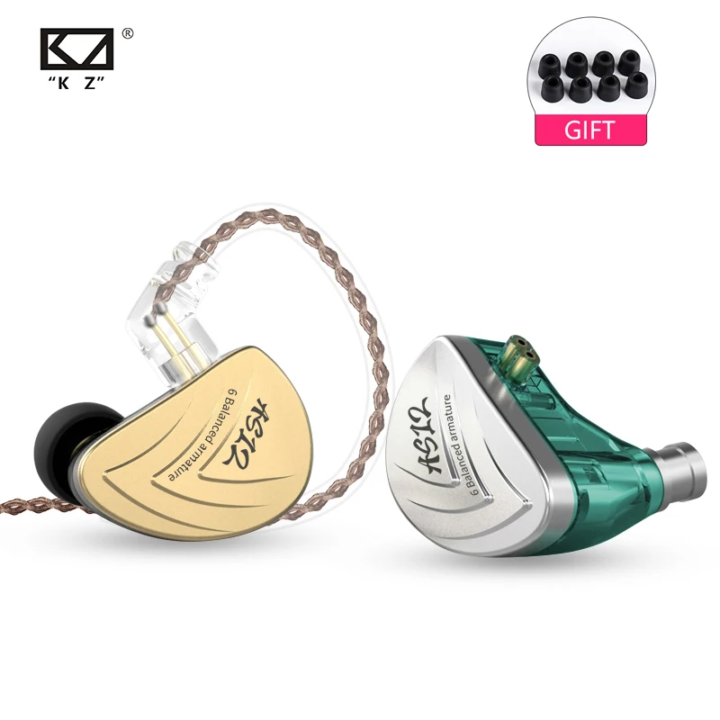 KZ AS12 12BA Balanced Armature In Ear Earphone HIFI Running Sport Earplug Headphone ZS10 ZSN PRO ZS6 ZST ZS5 | Электроника