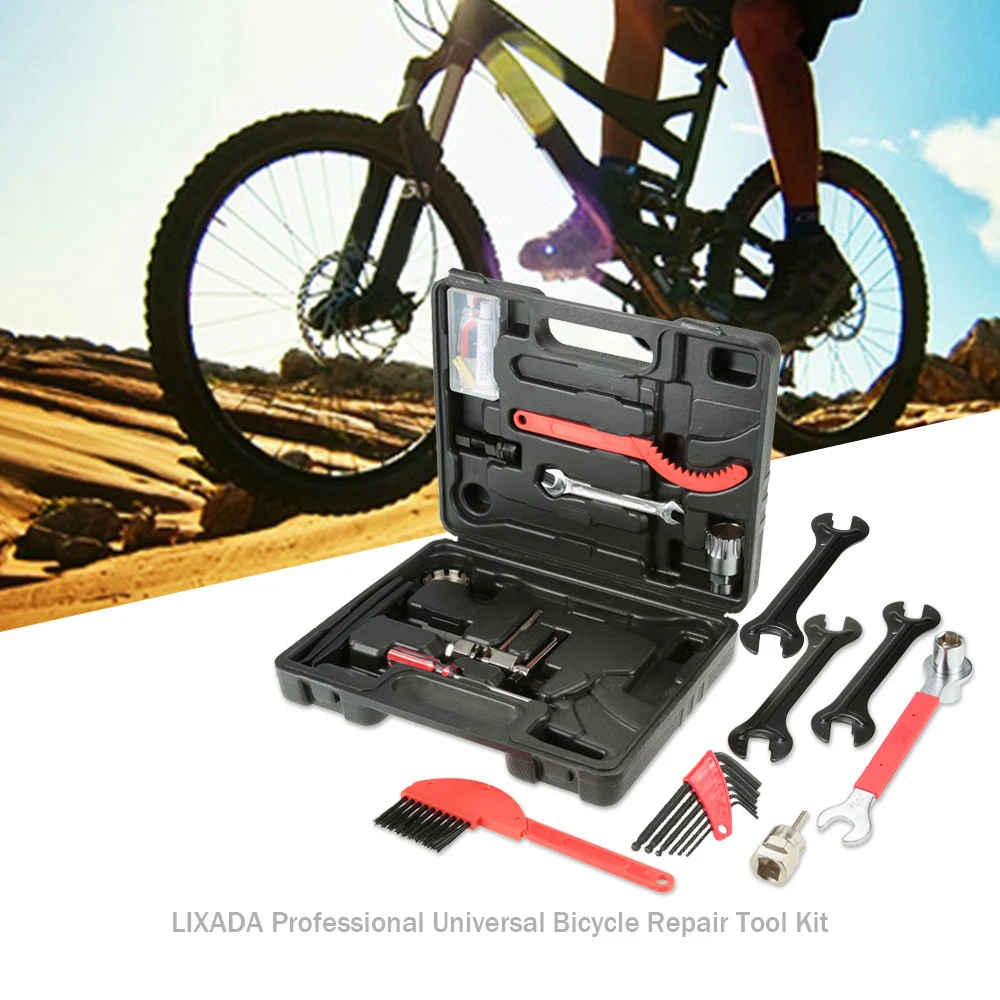 

14 in 1 Bike Bicycle Cycling Repair Tool Kits Set Universal Home Outdoor Hub Cone Spanners Chain Rivet Extractor Toolbox