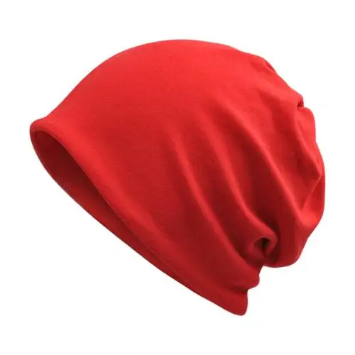 Red No Plush Повседневный однотонный цветной хвост Beanie шарф для мужчин и женщин двухслойная шапка мешковатая шапка - Цвет: Red No Plush