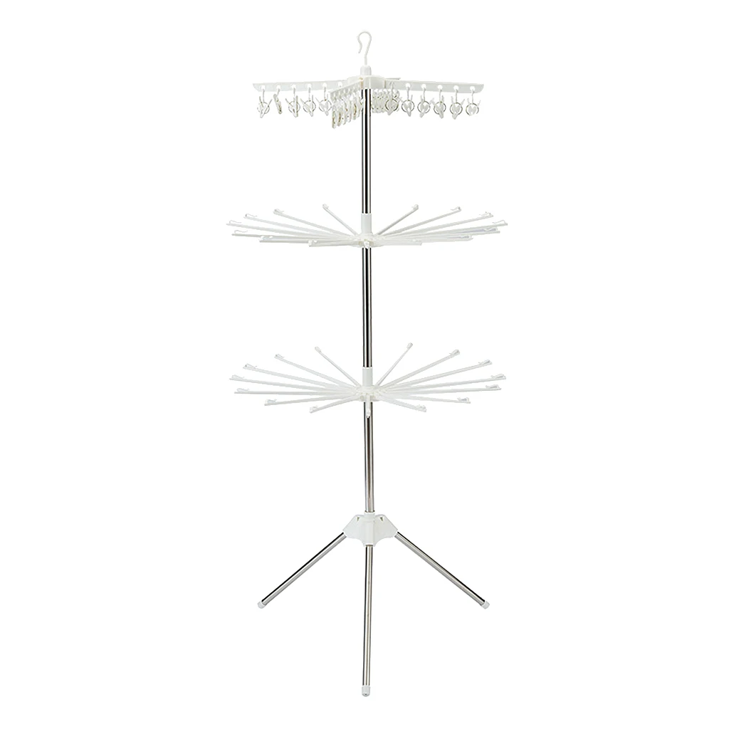 Foldable Clothes Drying Rack Stainless Steel Adjustable Garment Clothing Hanger for Indoor Outdoor Portable Clothes Rack